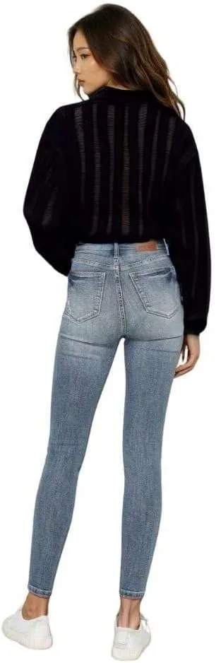 Judy Blue High Waist Tummy Control Contrast Wash Skinny Jeans for Women