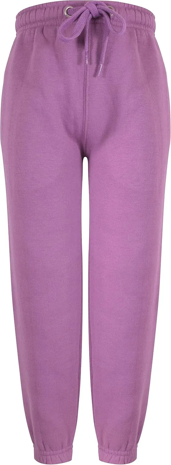 Kids Boys Girls Joggers Jogging Pants Trackie Bottom Fleece Casual Trouser 2-13Y
