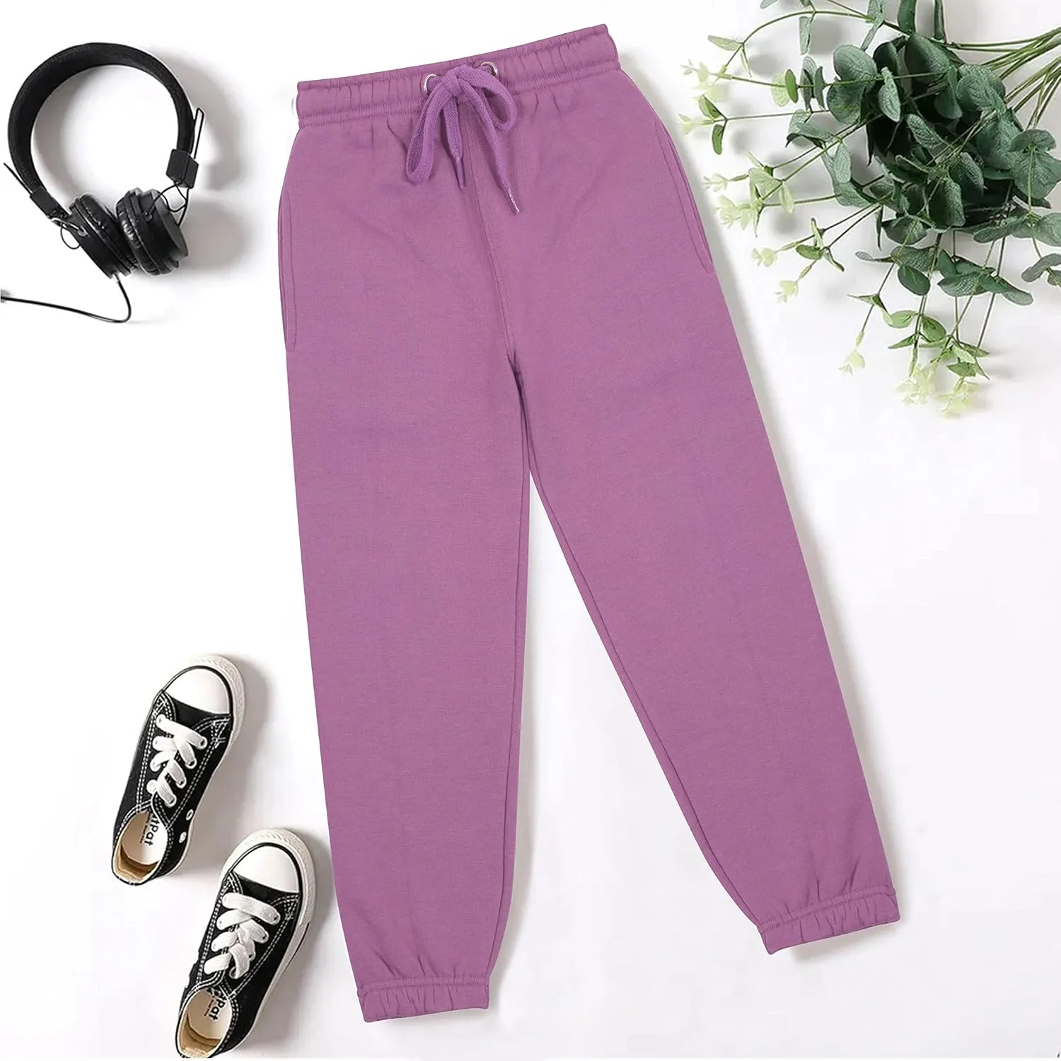 Kids Boys Girls Joggers Jogging Pants Trackie Bottom Fleece Casual Trouser 2-13Y