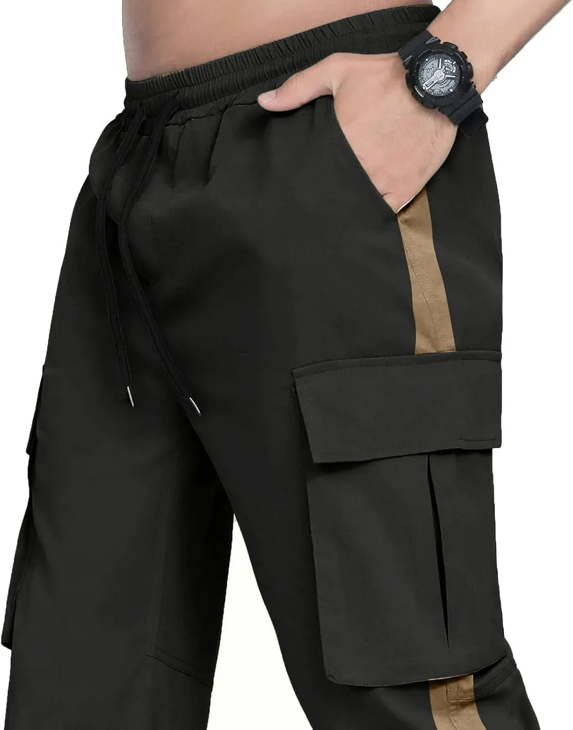 LCMTWX Mens Joggers Solid Pants Casual Jogging Sports Elastic with Pockets Men's Men's Drawstring Sweatpants with Pockets