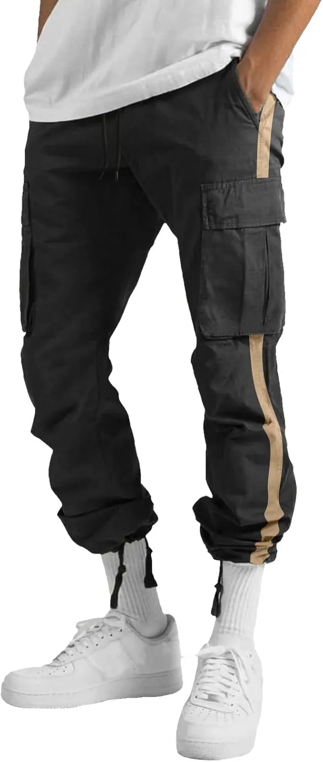 LCMTWX Mens Joggers Solid Pants Casual Jogging Sports Elastic with Pockets Men's Men's Drawstring Sweatpants with Pockets