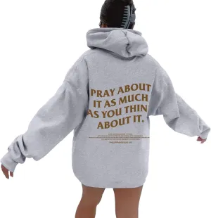 Love Never Falls Christian Oversize Hoodies for Women Drop Shoulder Long Sleeve Pullover Top with Pockets Fall Fleece Graphic
