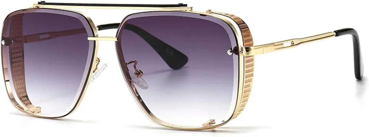 Luxury Metal Frame Sunglasses Men Women Fashion Uv400 Vintage