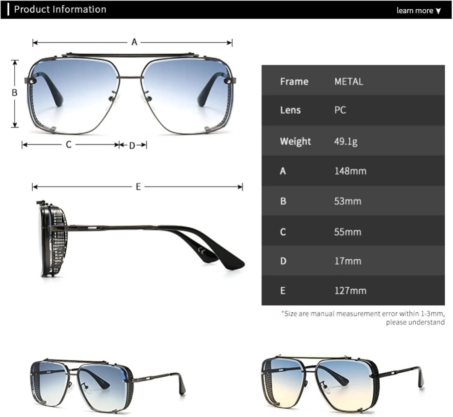 Luxury Metal Frame Sunglasses Men Women Fashion Uv400 Vintage