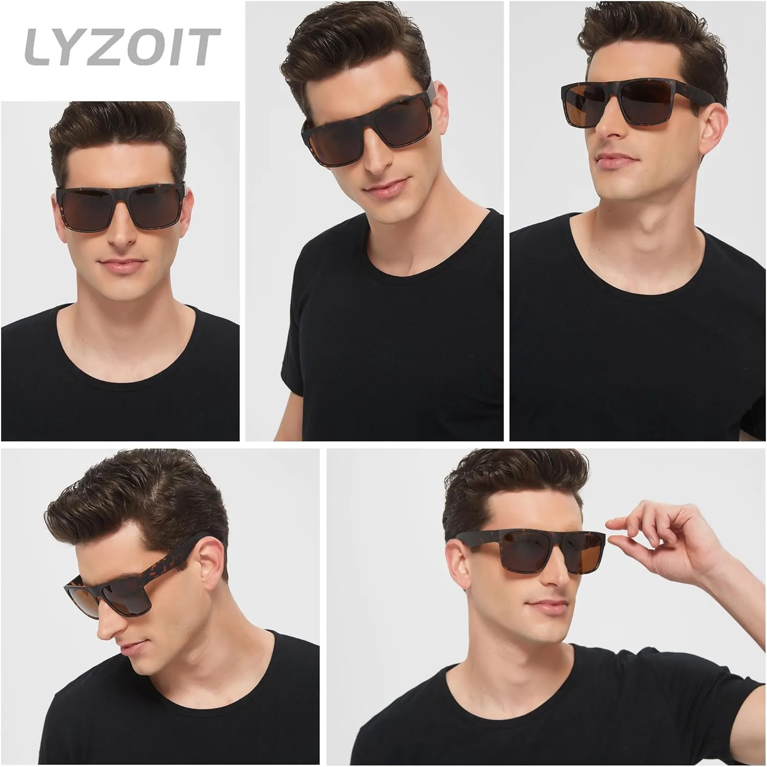 LYZOIT Extra Large Sunglasses for Big Wide Heads Mens Polarized XL Oversized Square Sun Glasses