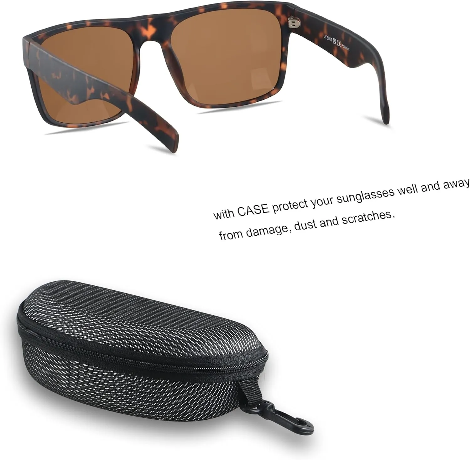 LYZOIT Extra Large Sunglasses for Big Wide Heads Mens Polarized XL Oversized Square Sun Glasses