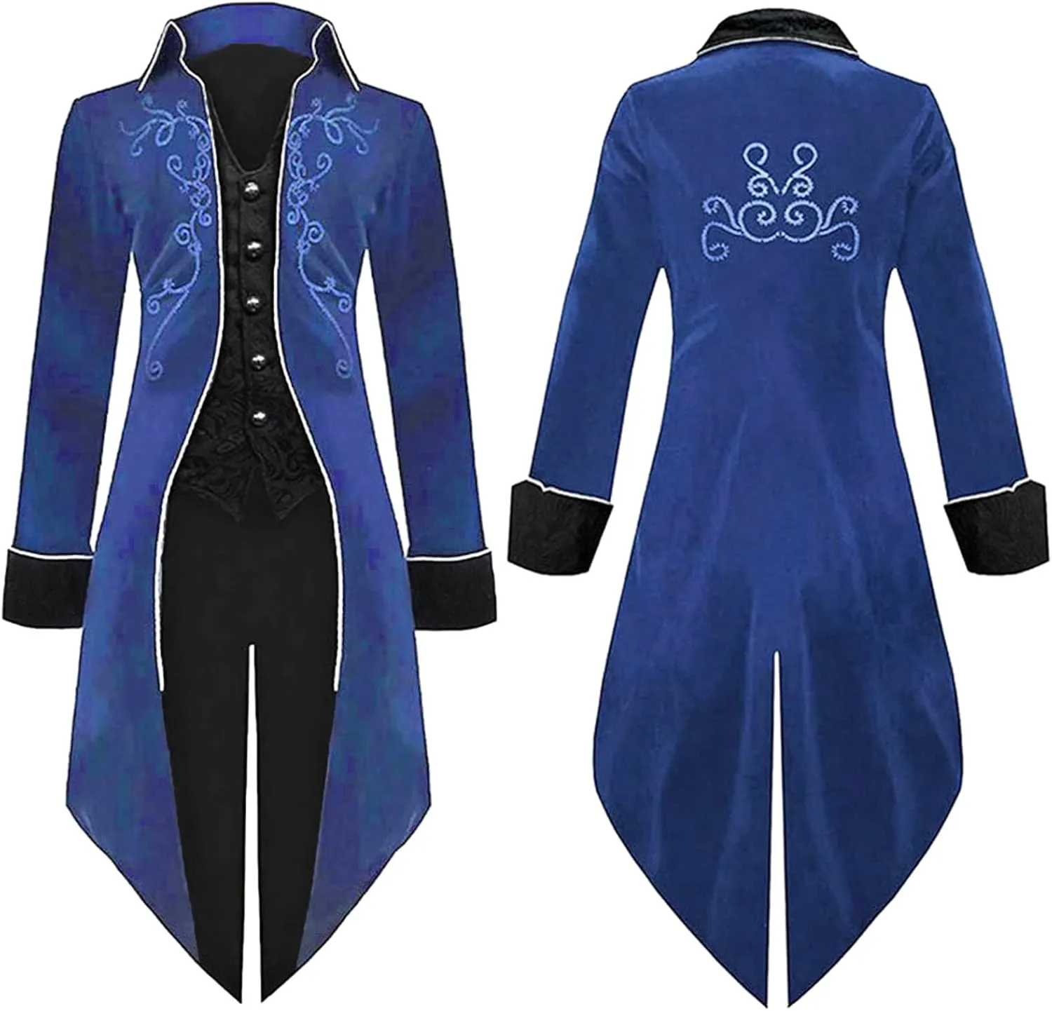 Medieval Steampunk Tailcoat Halloween Costumes for Men Renaissance Pirate Vampire Gothic Jackets Retro Frock Coat