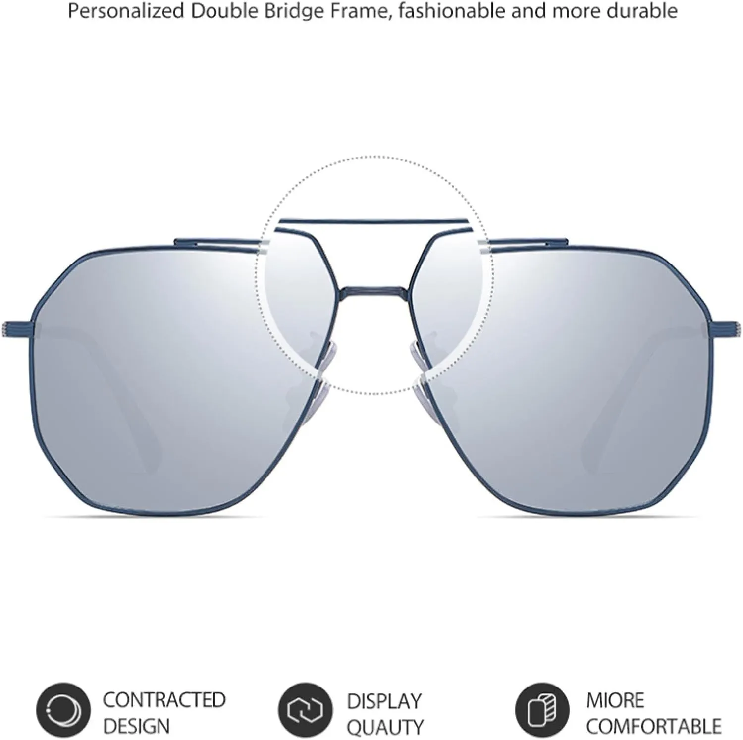 Men Night Vision Sunglasses Women Uv400 Polarized Metal Frame Driving