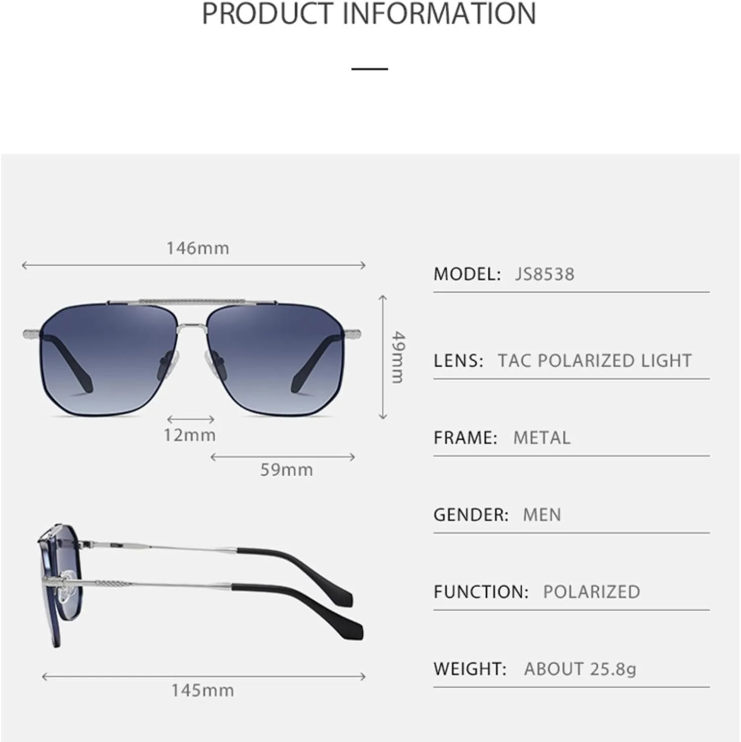 Men Polarized Sunglasses Women Fashion Uv400 Metal Frame Driving Stadium Party
