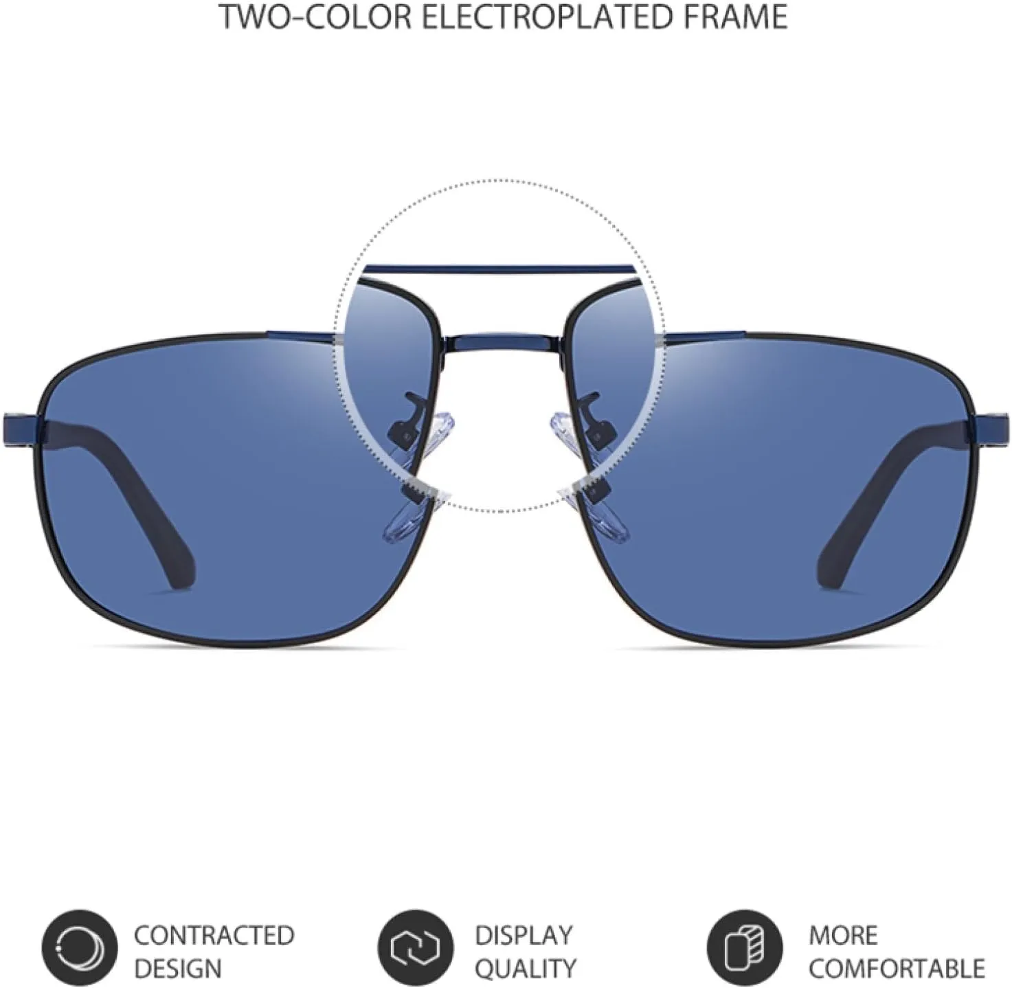 Men Polarized Sunglasses Women Uv400 Metal Frame Driving Beach Bike Shade