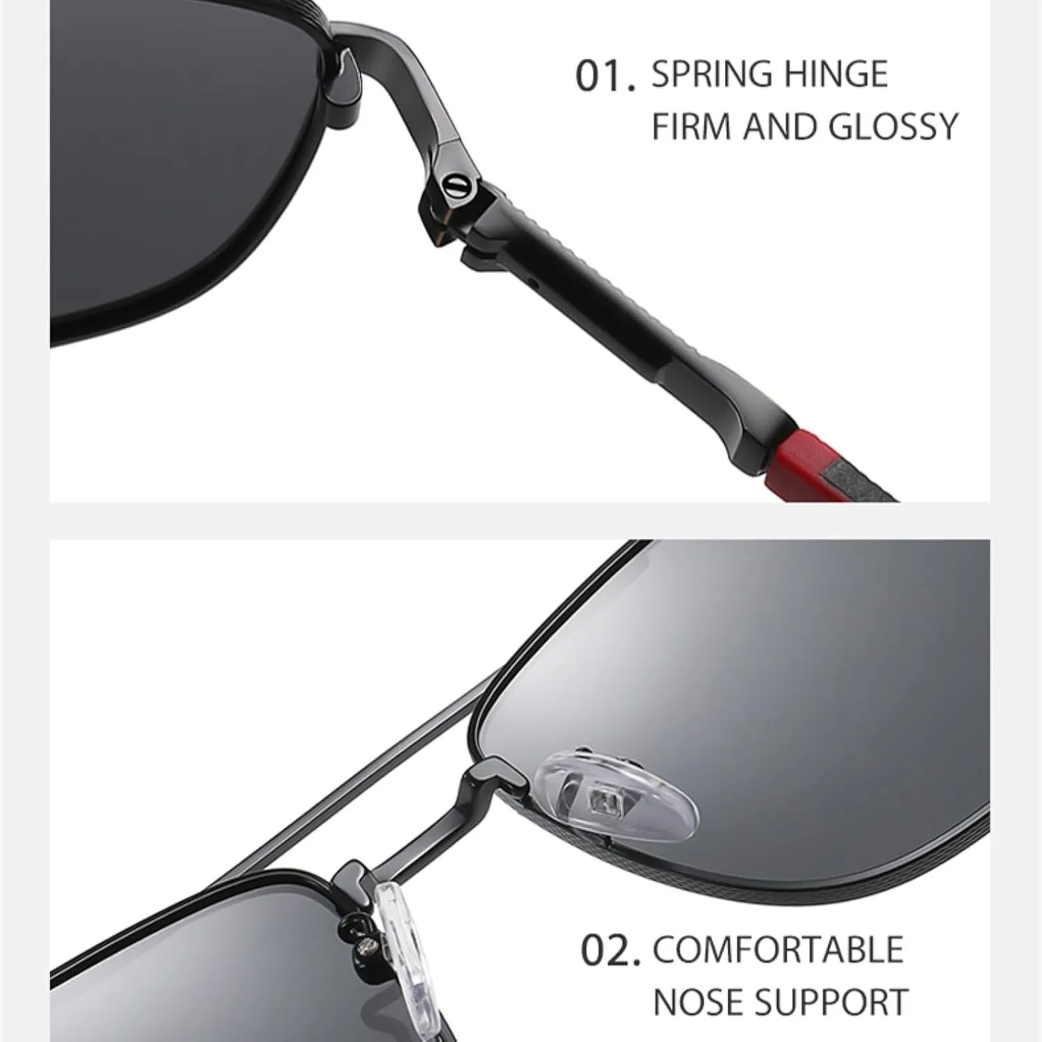Men Polarized Sunglasses Women Uv400 Metal Frame Driving Beach Bike Shade
