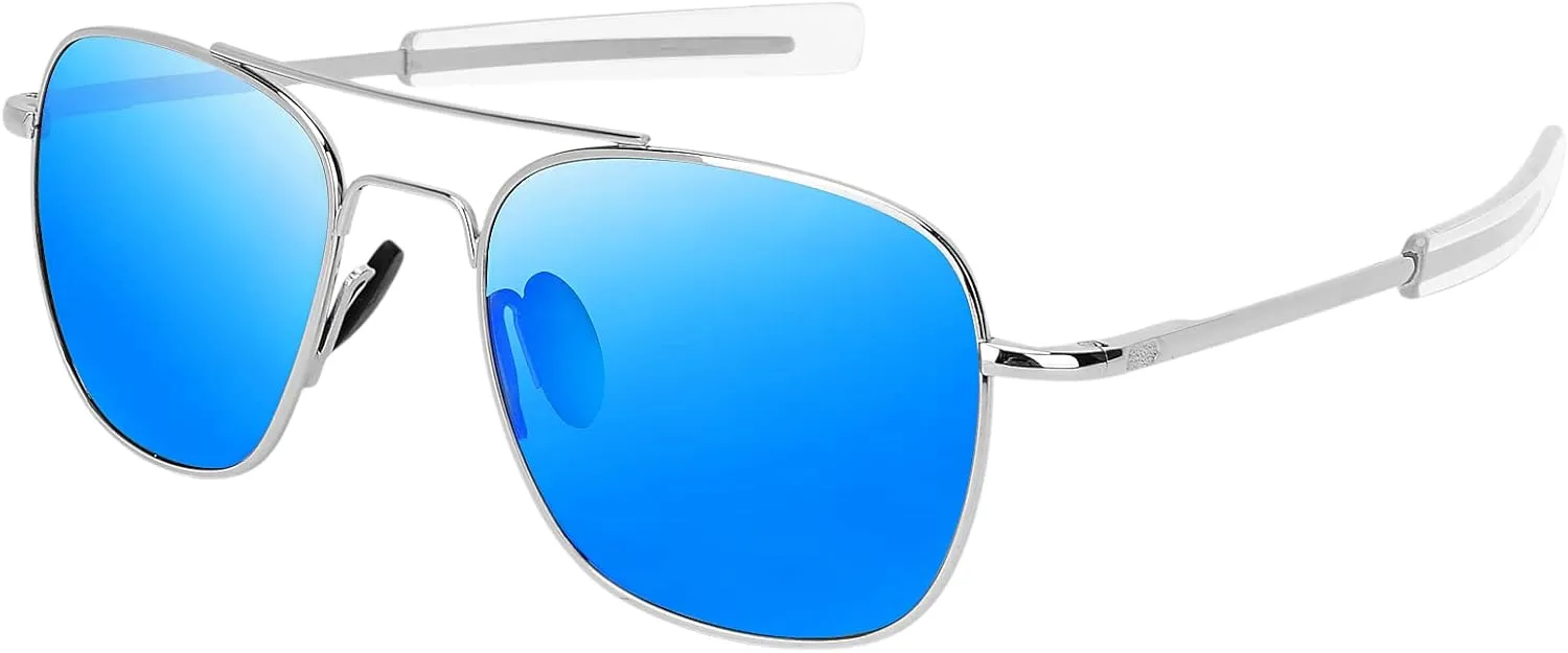 Men's Aviator Sunglasses American Army Military Pilot Polarized Sunglasses Bayonet Temples