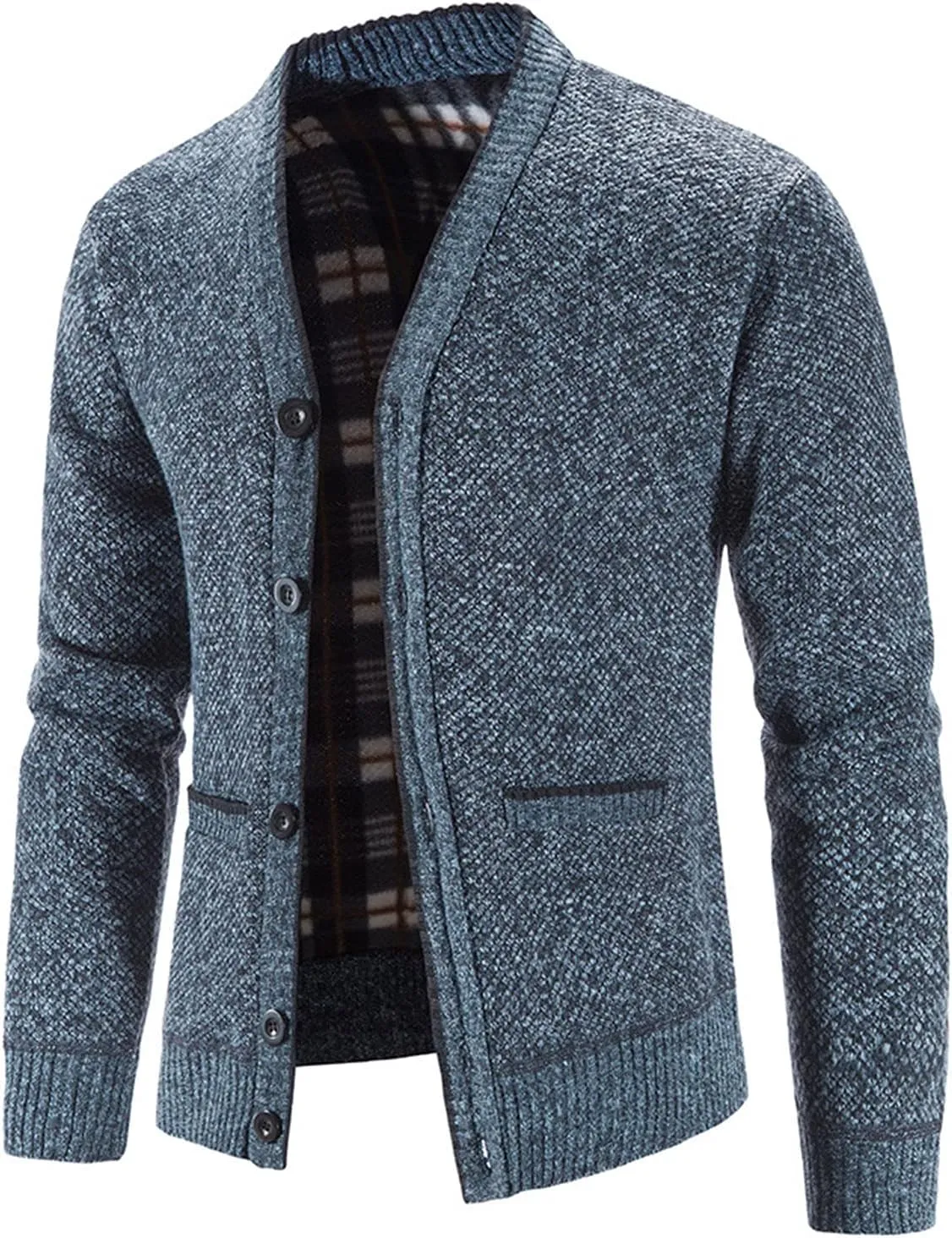 Men's Casual Cardigan Sweater Jacket Long Sleeve V Neck Button Down Mens Knitwear with Pockets Fall Winter Casual Top