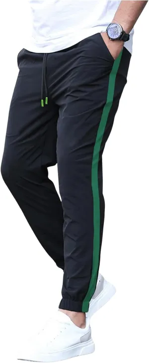 Men's Color Block Joggers Drawstring Waist Running Sweatpants Casual Athletic Pants with Pockets