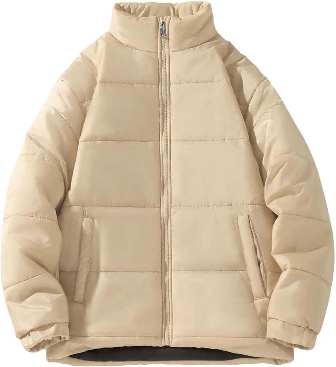 Men's Color Block Padded Quilted Flight Bomber Jacket Lightweight Packable Warm Winter Coat Cotton Jacket Outerwear