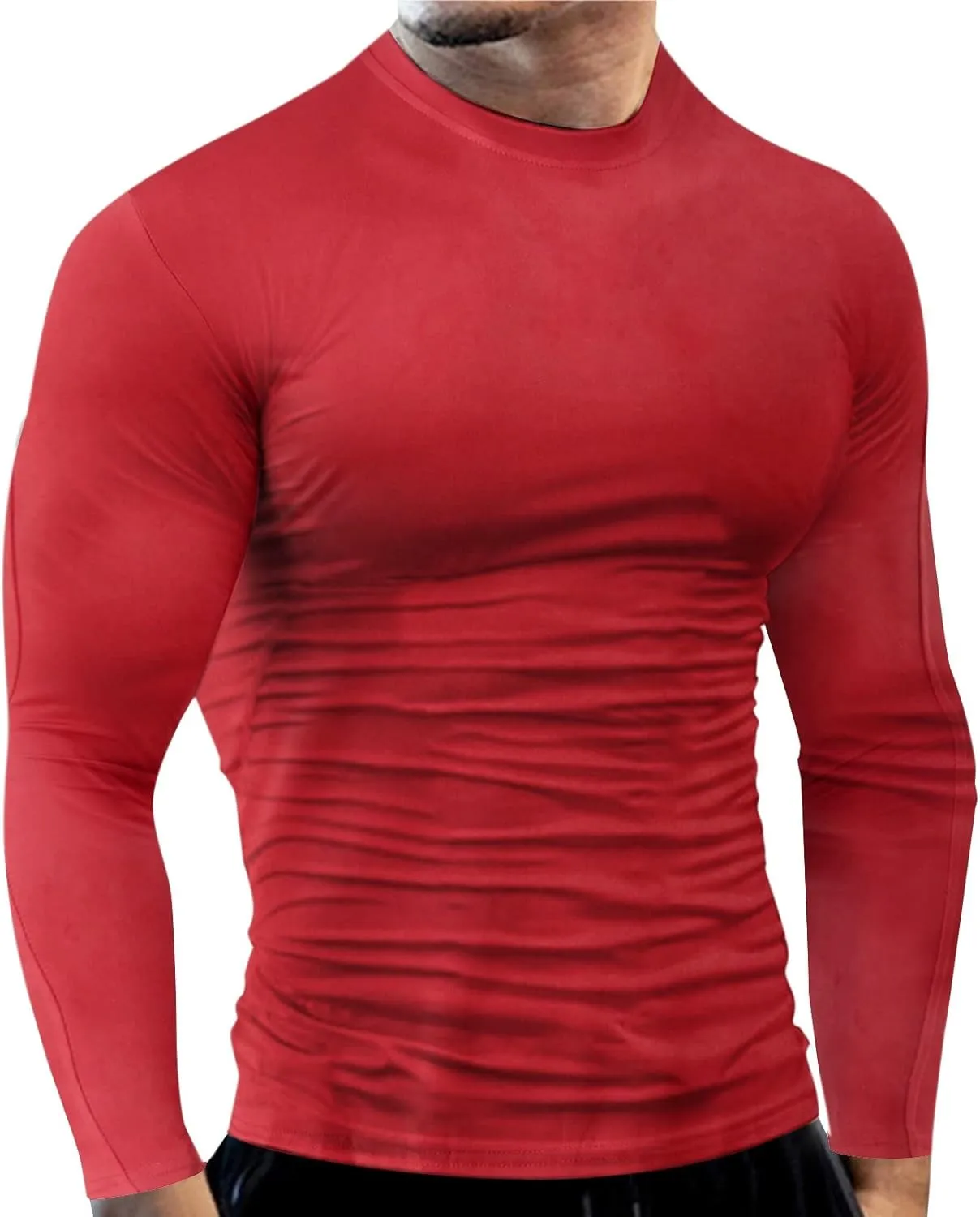 Men's Cool Dry Compression Shirts Long Sleeve Sports Baselayer T-Shirts Tops Gym Athletic Workout Bodybuilding Shirt