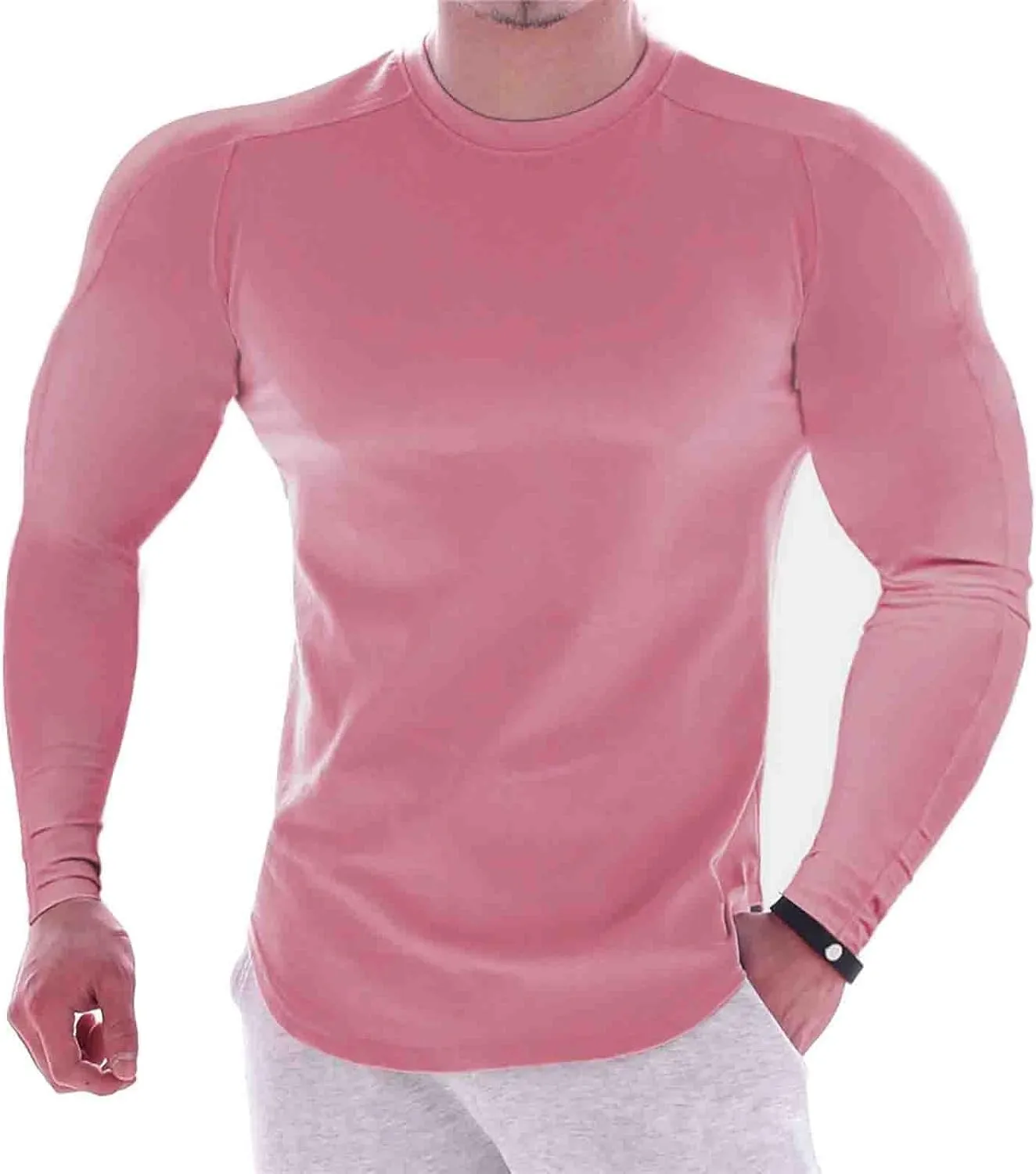 Men's Cool Dry Compression Shirts Long Sleeve Sports Baselayer T-Shirts Tops Gym Athletic Workout Bodybuilding Shirt