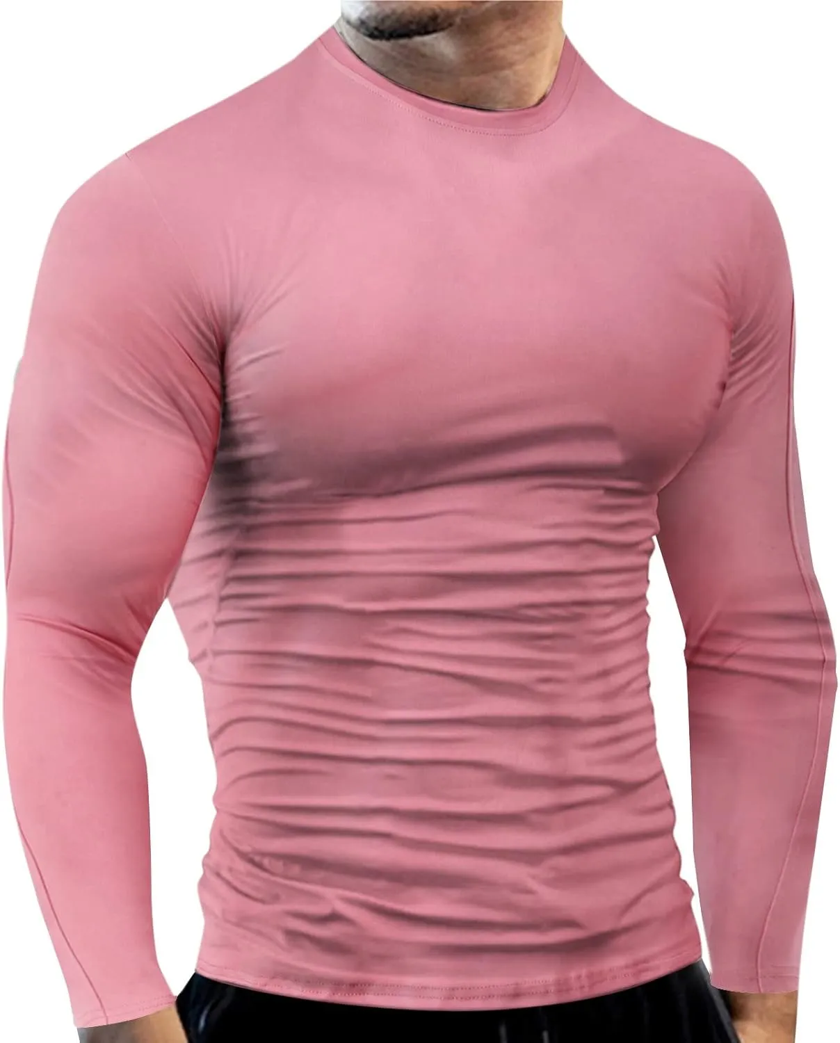 Men's Cool Dry Compression Shirts Long Sleeve Sports Baselayer T-Shirts Tops Gym Athletic Workout Bodybuilding Shirt