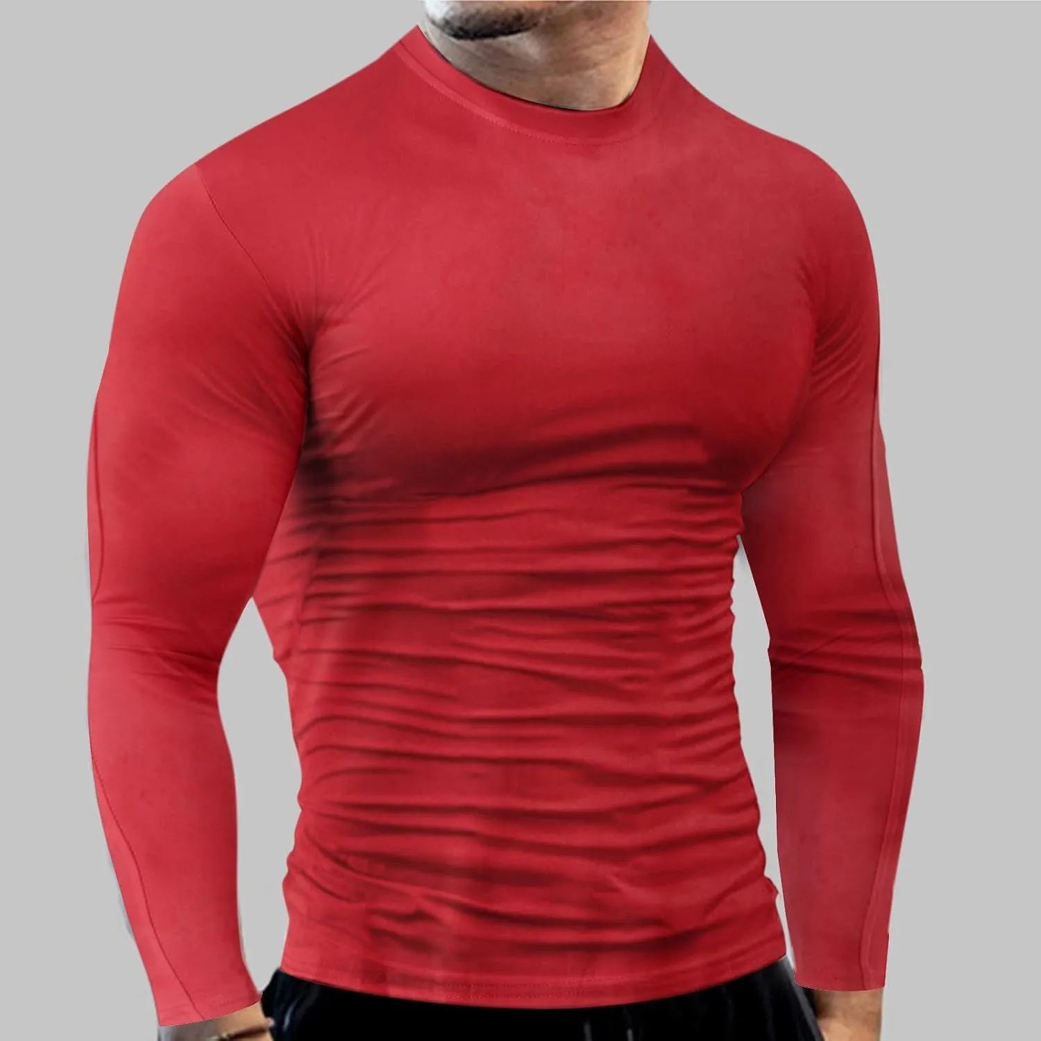 Men's Cool Dry Compression Shirts Long Sleeve Sports Baselayer T-Shirts Tops Gym Athletic Workout Bodybuilding Shirt