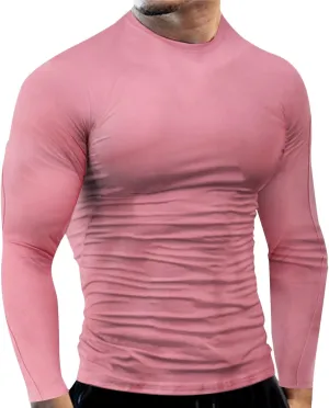 Men's Cool Dry Compression Shirts Long Sleeve Sports Baselayer T-Shirts Tops Gym Athletic Workout Bodybuilding Shirt