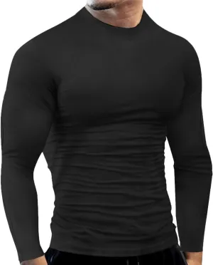 Men's Cool Dry Compression Shirts Long Sleeve Sports Baselayer T-Shirts Tops Gym Athletic Workout Bodybuilding Shirt