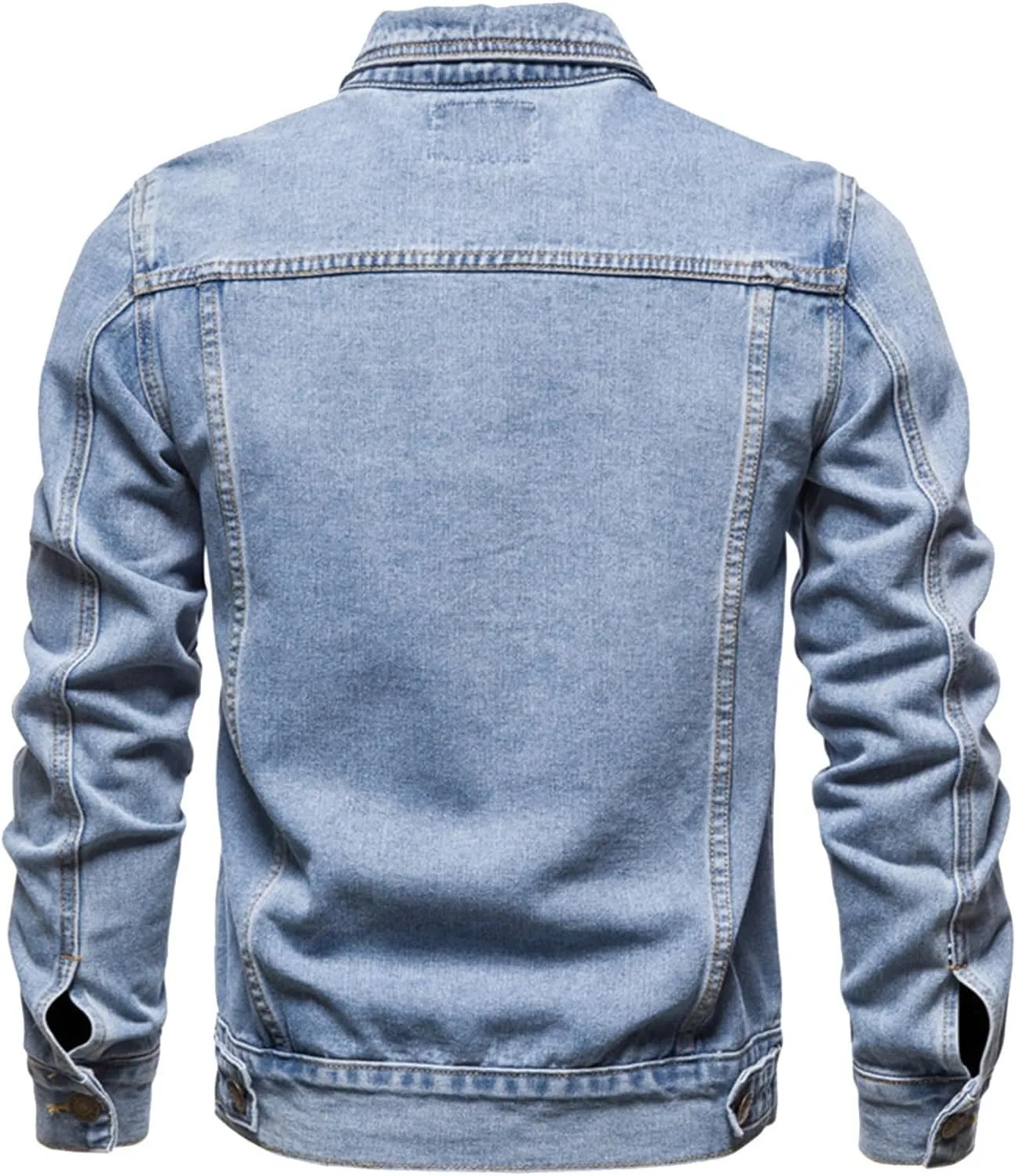 Men's Denim Jackets Solid Classic Multi-Pocket Loose Casual Trendy Jackets