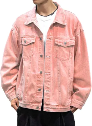 Mens Distressed Denim Jacket Button Down Jean Coat Casual Long Sleeve Trucker Hooded Jackets Outwear ined Denim Jacket