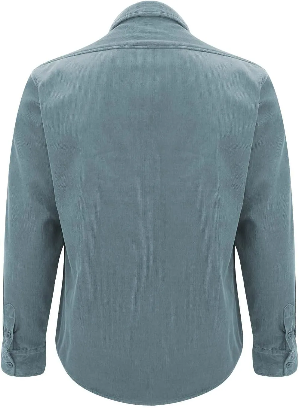 Mens Fleece Lined Corduroy Shirt Long Sleeve Button Down Sweatshirt Plus Size Textured Pullover Winter Thermal Jacket