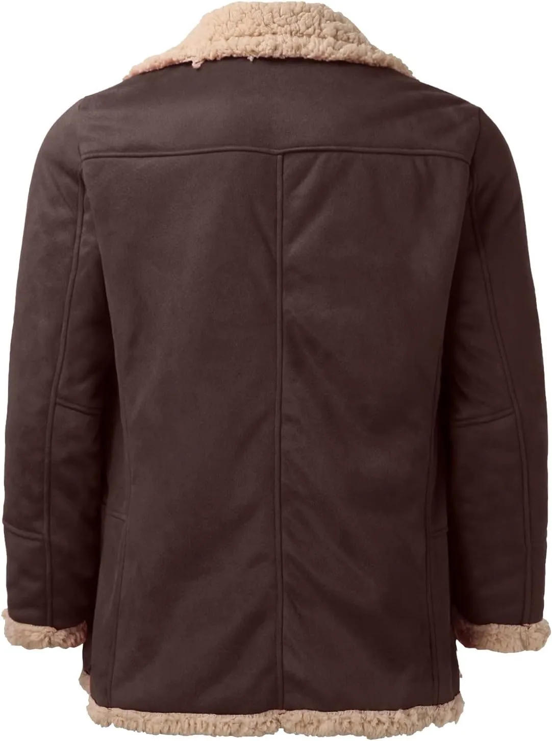 Men's Fleece Lined Hoodie Jacket Sweatshirt Winter Sherpa Suede Trucker Coats Heavyweight Cowboy Retro Motorcycle Shirt