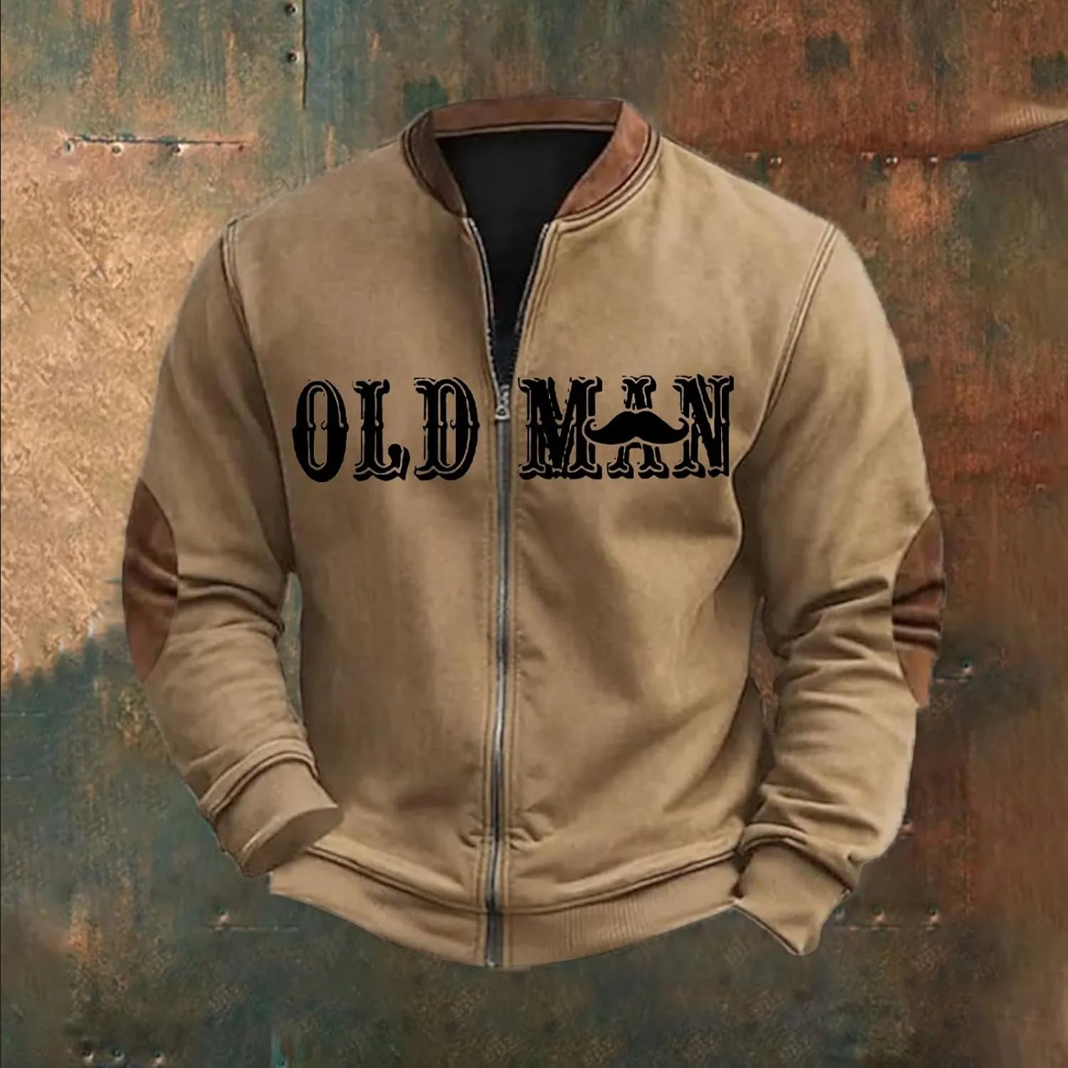 Men's Full Zipper Up Fleece Jackets Sweatshirts American Patriotic Graphic Retro Casual Long Sleeve Bomber Jackets