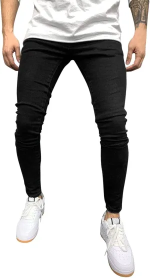 Men's Jeans Slim Fit Stretch Jeans Ripped Skinny Jeans for Men, Distressed Straight Leg Fashion Comfort Flex Waist Pants