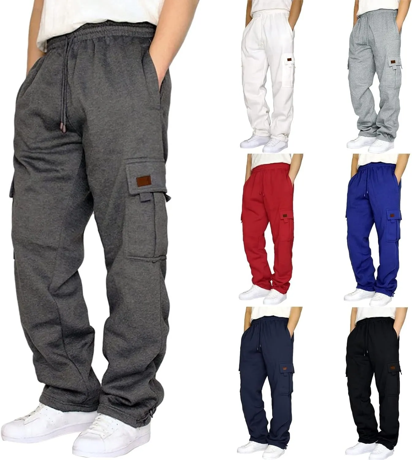 Mens Jogger Sweatpants Drawstring with Pockets Mens Casual Joggers Sweatpants Sweatpants for Men Sweat Pants with Pockets Lightweight Quick Dry Joggers Workout Fleece Lined Sweatpants for