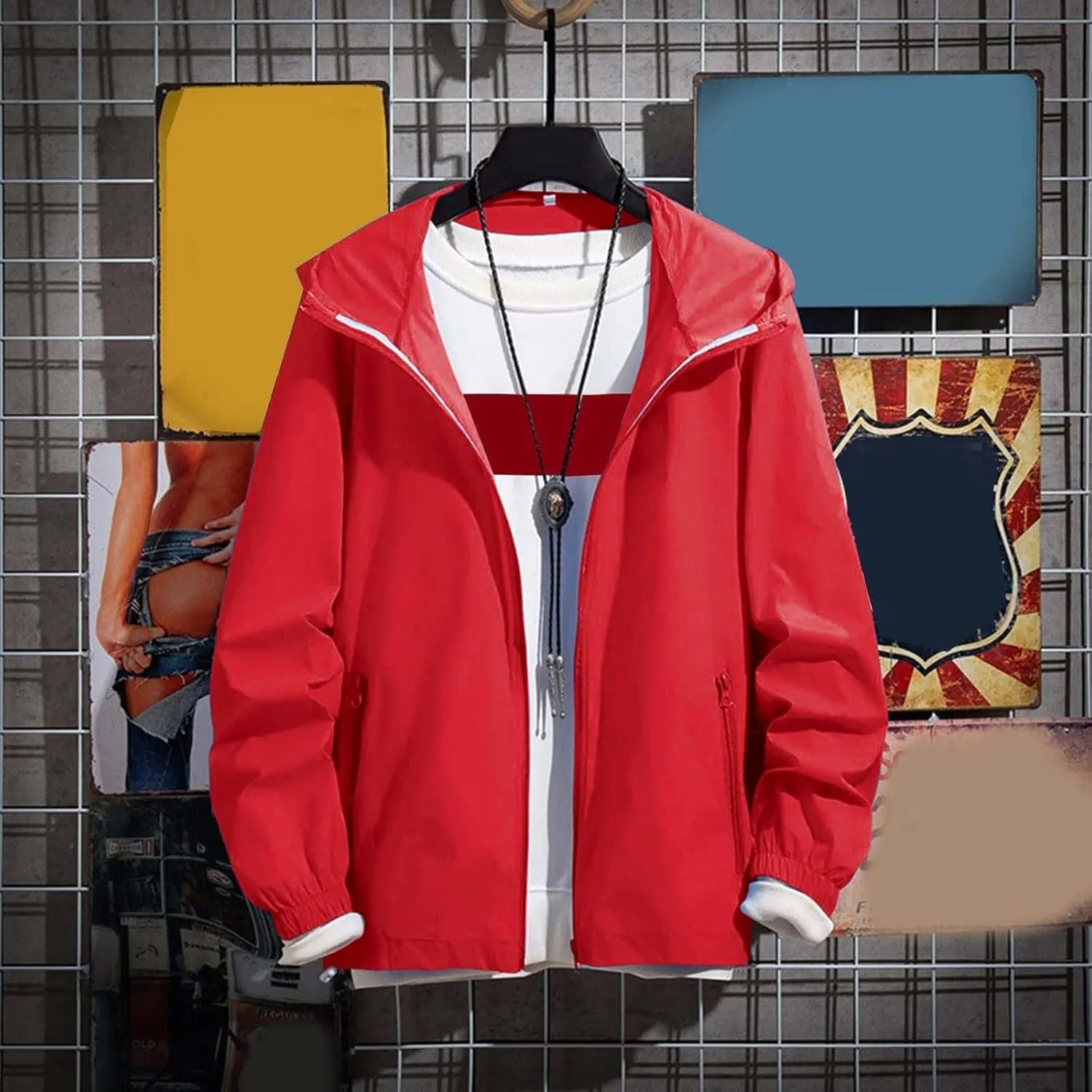 Men's Lightweight Fleece Bomber Jackets Light Track Jackets Casual Winter Windbreaker Outdoor Golf Fashion Coats