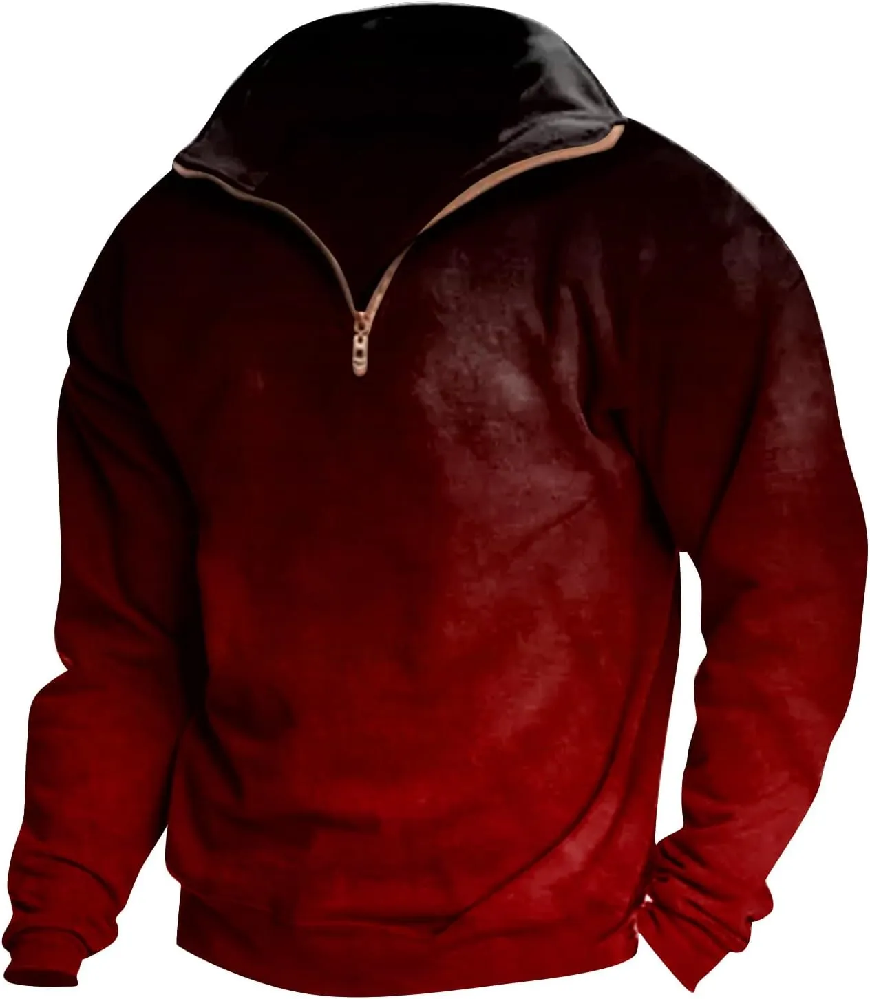 Men's Quarter Zip Casual Comfort Golf Running Sweater Lightweight Soft Pullover Collar Sweatshirt