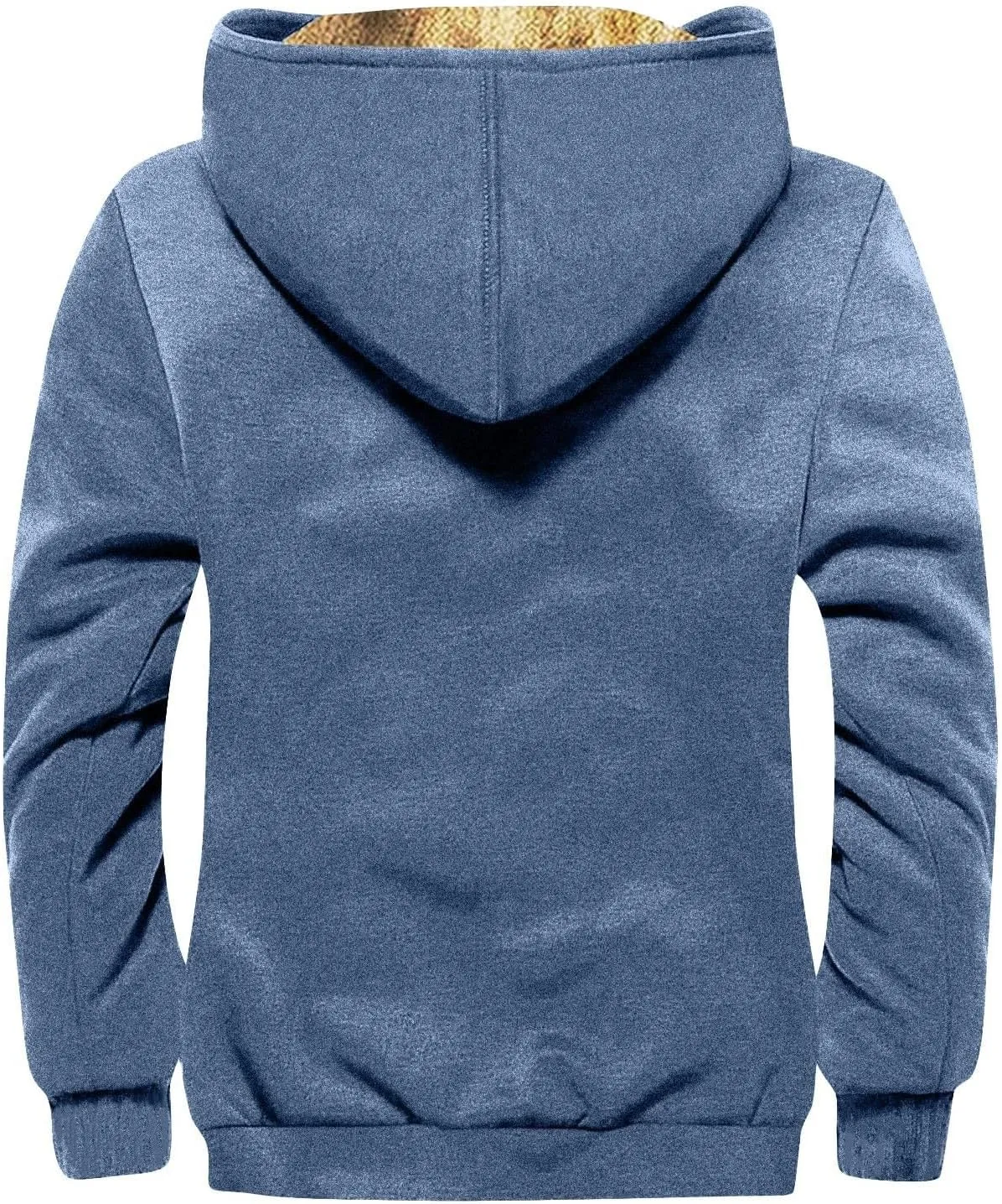 Men's Relaxed Fit Midweight Sherpa-Lined Full-Zip Sweatshirt Fleece Sherpa Lined Winter Wool Heavyweight Sweashirts