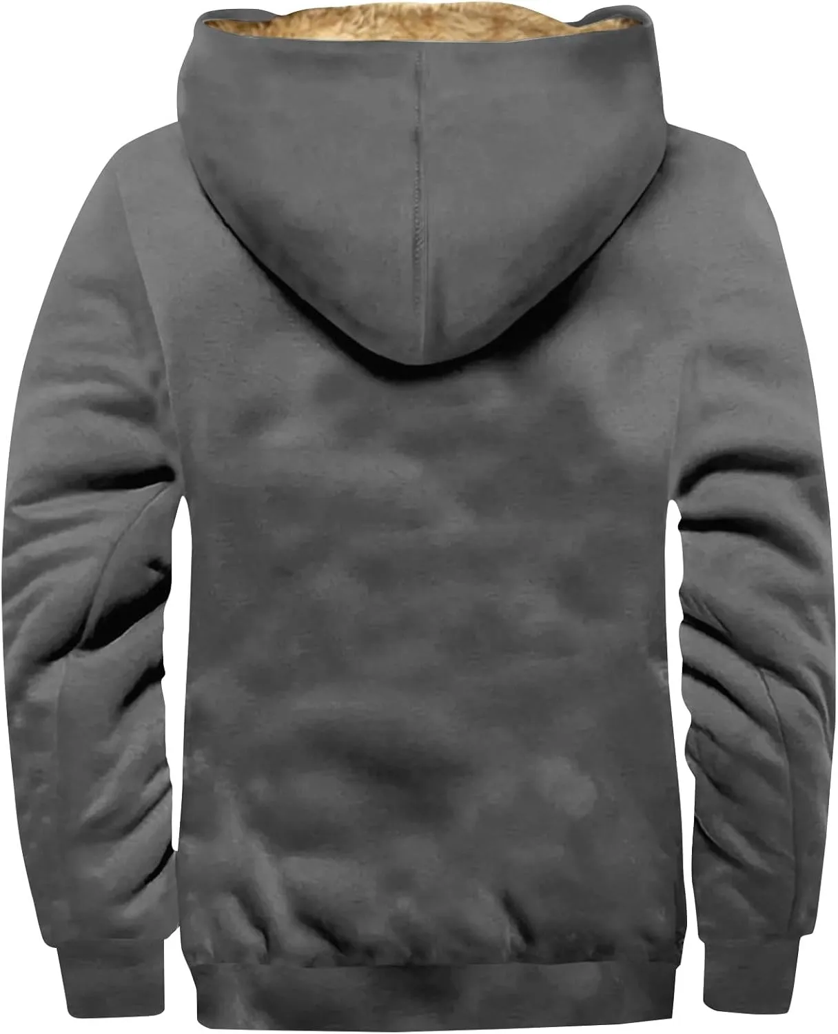 Men's Sherpa Lined Full Zip Fleece Hoodie Heavyweight Fleece Sweatshirt Thick Sherpa Lined Shirts