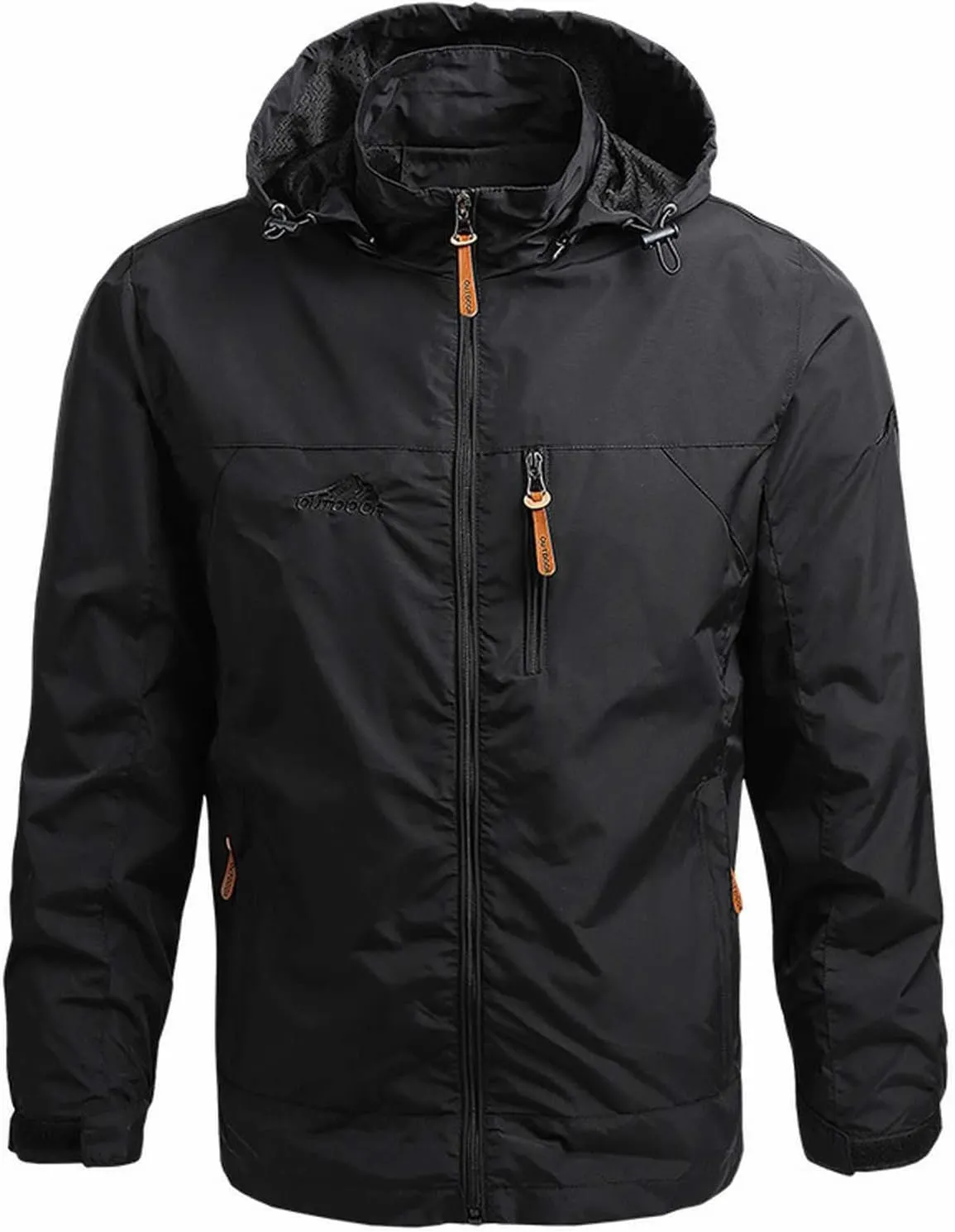 Men's Softshell Jacket Lightweight Water Resistant Hooded Outdoor Gym Sport Coats Work Hiking Rain Coat with Pockets