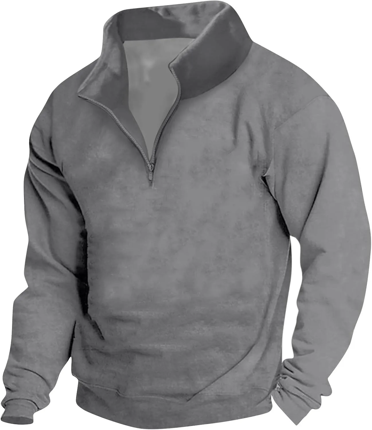 Men's Sports Shirts 1/4 Zip Pullover Vintage Sweater Long Sleeve Running Workout Tops Sweatshirt