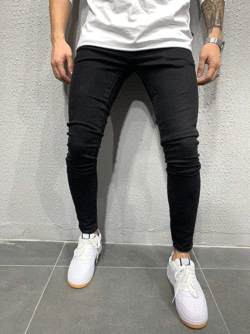 Men's Straight Fit Jeans Slim Fit Stretch Casual Pull On Denim Jeans for Men Fashion Trouser