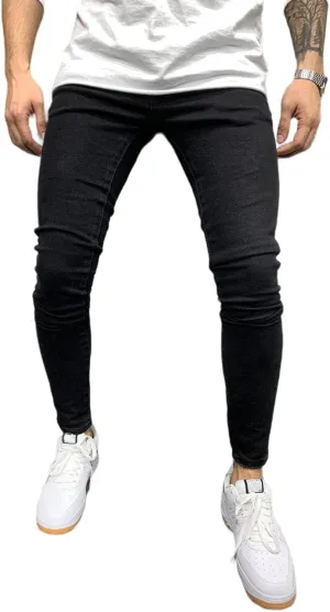 Men's Straight Fit Jeans Slim Fit Stretch Casual Pull On Denim Jeans for Men Fashion Trouser