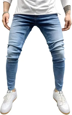 Men's Straight Fit Jeans Slim Fit Stretch Casual Pull On Denim Jeans for Men Fashion Trouser