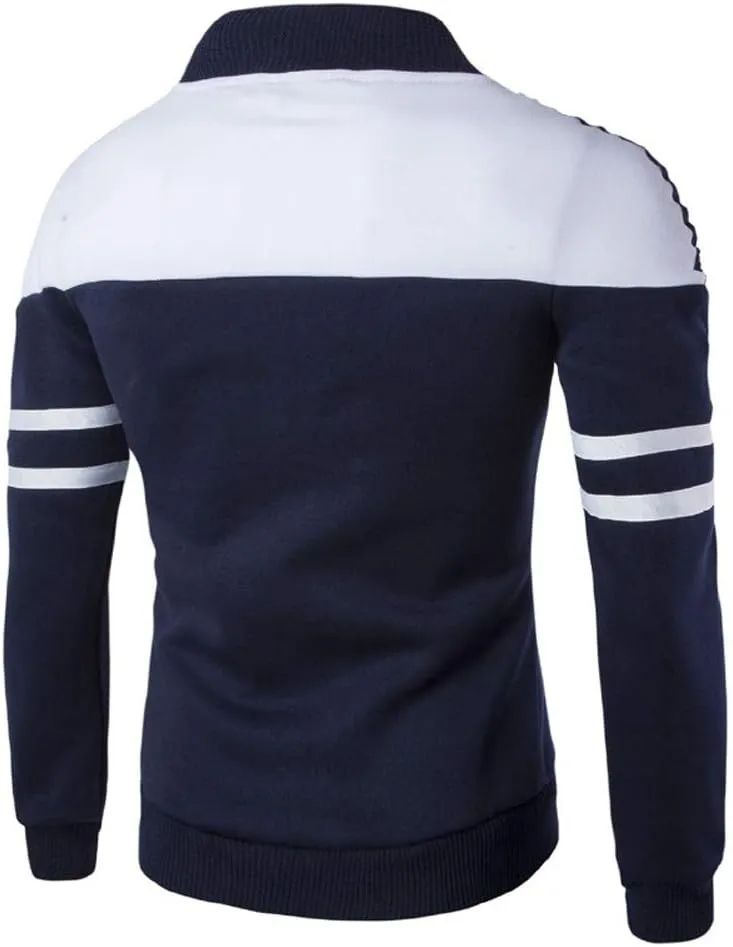 Mens Sweater Cardigan Casual Full Zip Knitted Long Sleeve Sweaters Stand Collar Men's Jacket Retro Workout Outfits