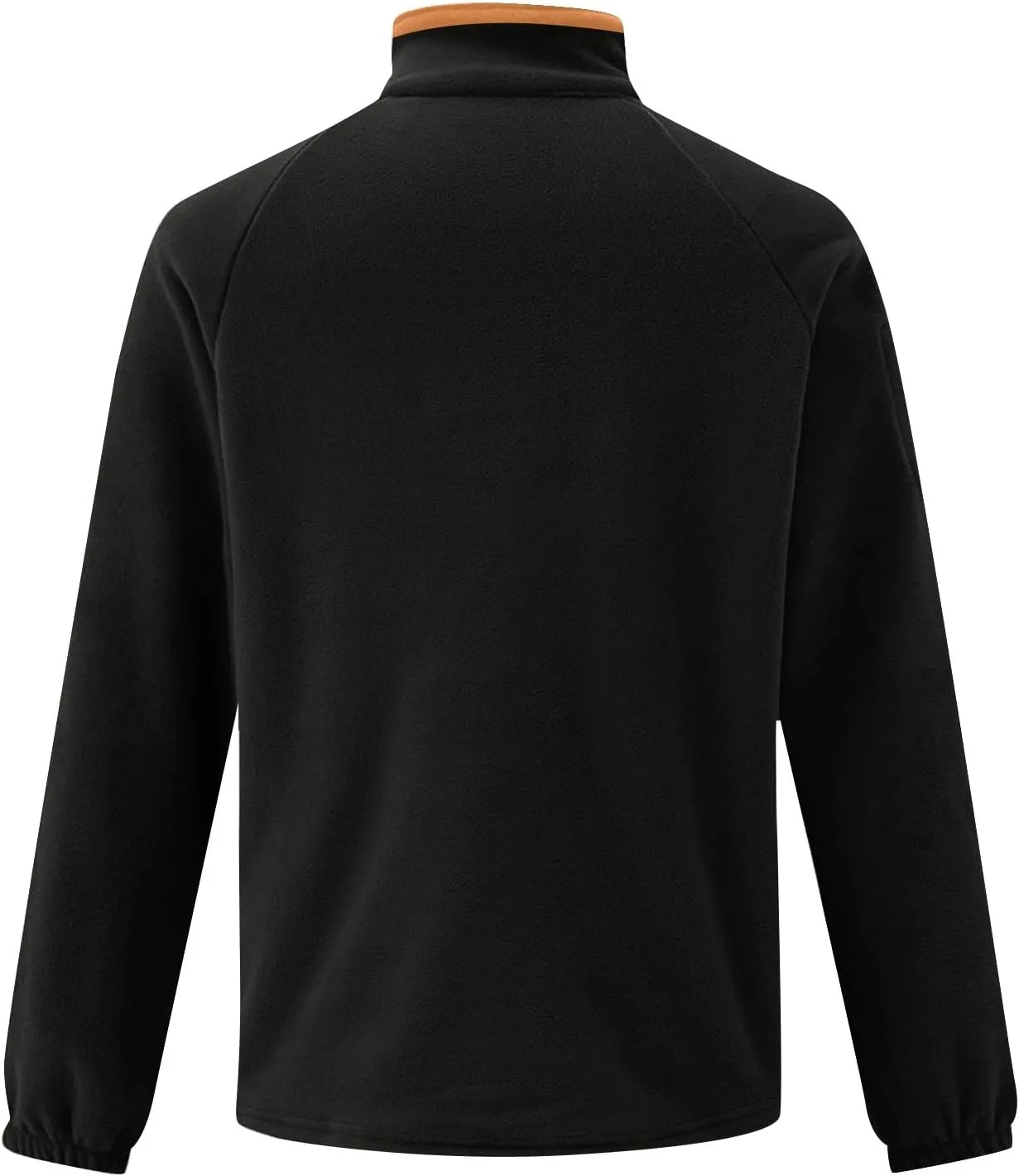 Men's Thermal Fleece Sweaters Quarter Zip Pullover Long Sleeve Mock Neck Polo Sweater Casual Stylish Solid Clothes