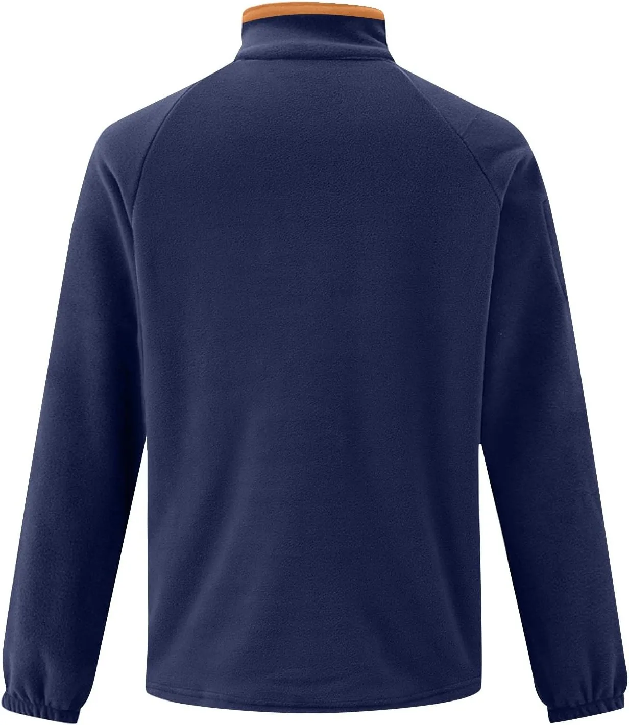 Men's Thermal Fleece Sweaters Quarter Zip Pullover Long Sleeve Mock Neck Polo Sweater Casual Stylish Solid Clothes