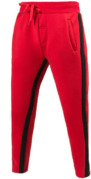 Men’s Track Pants Casual Color Block Side Stripe Sweatpants Elastic Waist Slim Fit Tapered Sweat Pants Workout Joggers