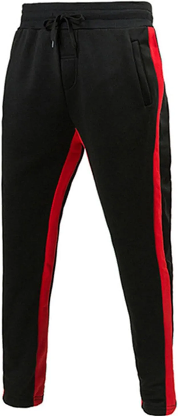 Men’s Track Pants Casual Color Block Side Stripe Sweatpants Elastic Waist Slim Fit Tapered Sweat Pants Workout Joggers