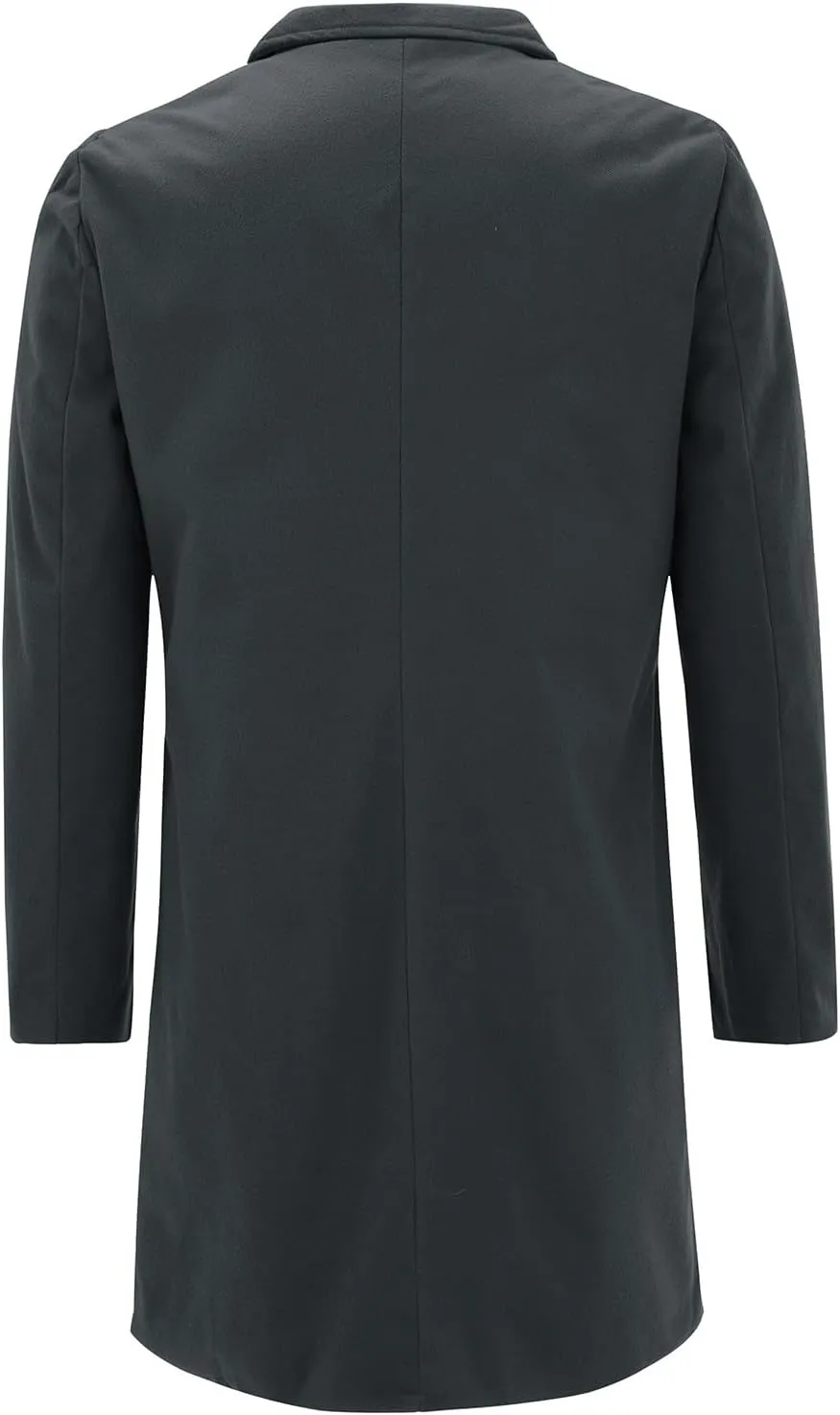 Mens Trench Coat Notched Collar Single Breasted Mid Length Peacoat Winter Overcoat with Pockets Warm Windbreaker