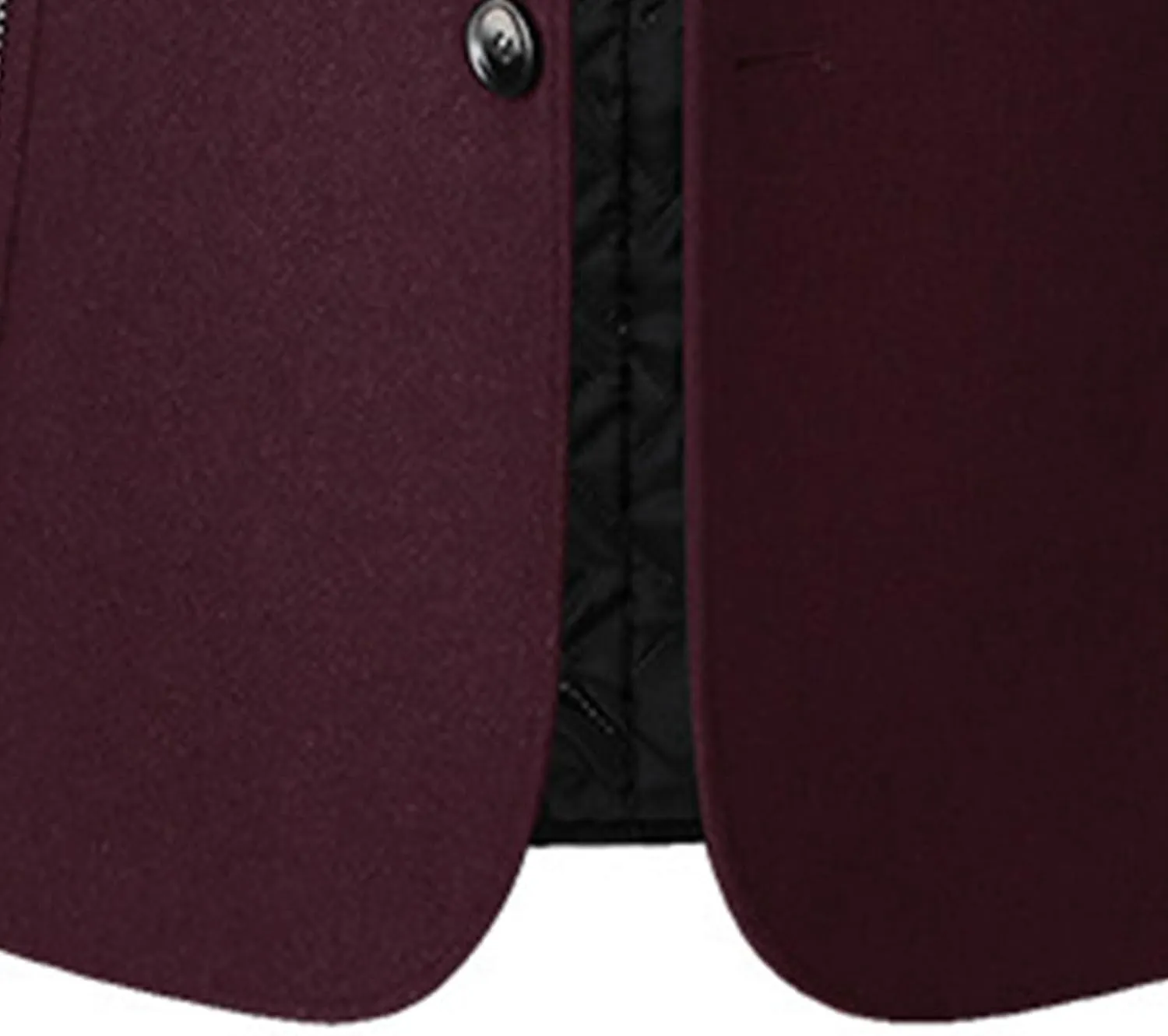 Mens Wool Blend Blazer Jacket Single Breasted Business Blazer Jacket Stand Collar Wool Blend Coat Wih Pockets