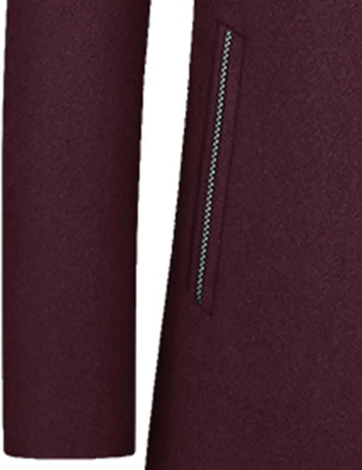 Mens Wool Blend Blazer Jacket Single Breasted Business Blazer Jacket Stand Collar Wool Blend Coat Wih Pockets