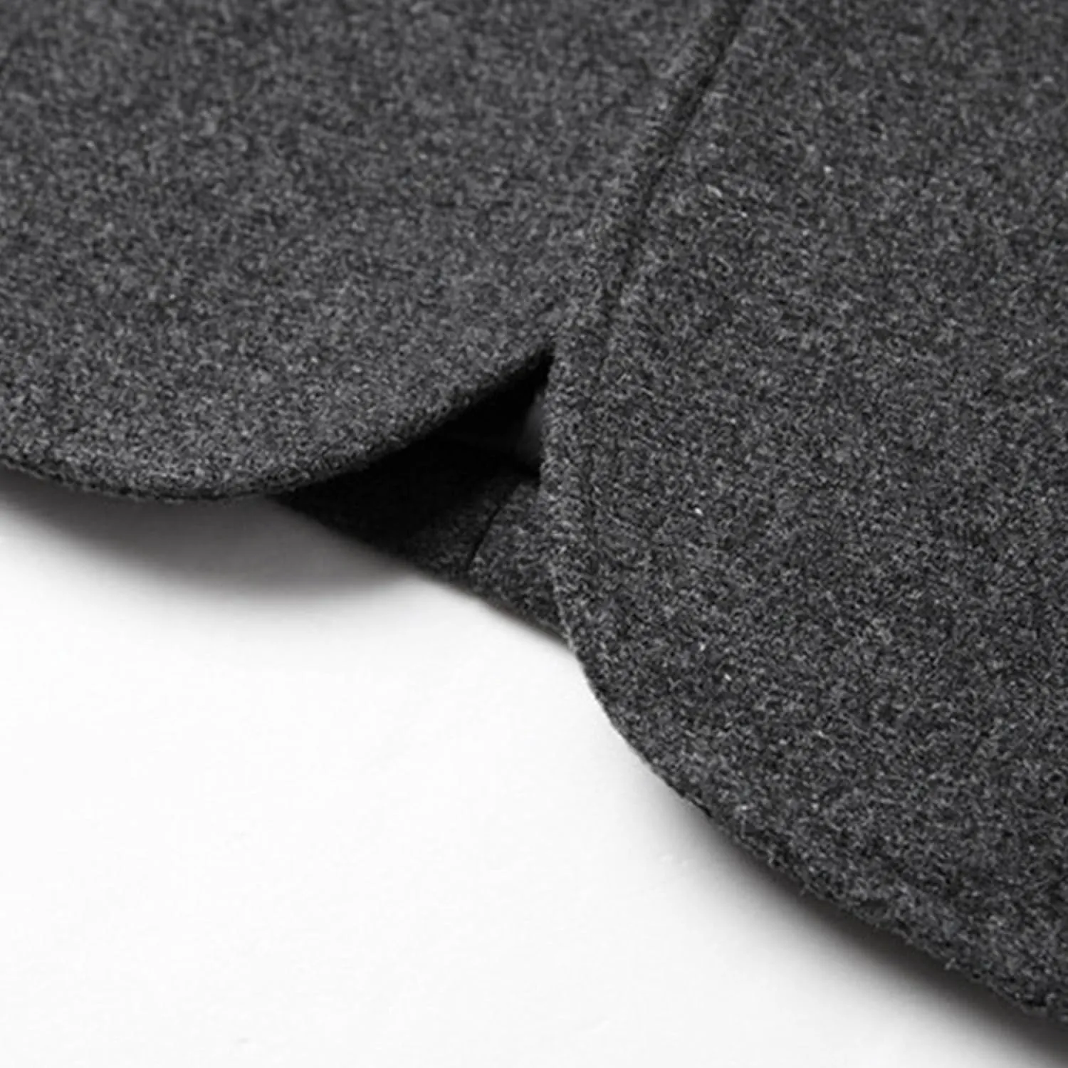 Mens Wool Blend Blazer Jacket Single Breasted Business Blazer Jacket Stand Collar Wool Blend Coat Wih Pockets